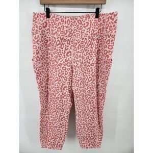 Torrid Active Pink Leopard Print High Waist Crop Leggings Size 3